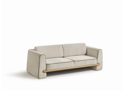 Beiges Polstersofa Stilvoller 3-Sitzer Wohnzimmer Edle Textilcouch