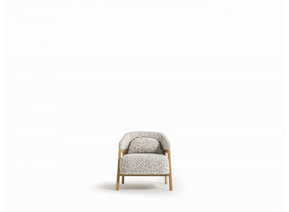 Hellbeiger Einsitzer Designer Lehnsessel Wohnzimmer Polstersessel