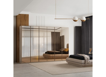 Moderner 6-türiger Kleiderschrank Schlafzimmer Aufbewahrungsschrank