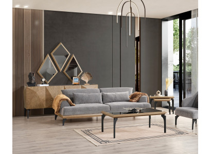 Exklusive Designer Couchgarnitur Wohnzimmer Sessel Beistelltische