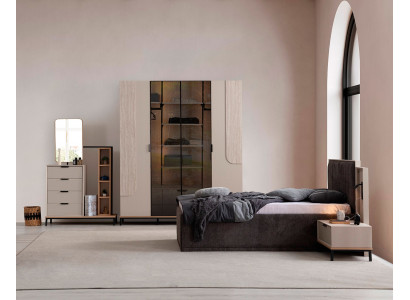 Schicke Schlafzimmer Garnitur Designer Doppelbett Nachttische Schrank