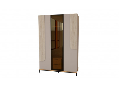 Stilvoller Beiger Glasschrank Stauraumschrank Schlafzimmer Schrank