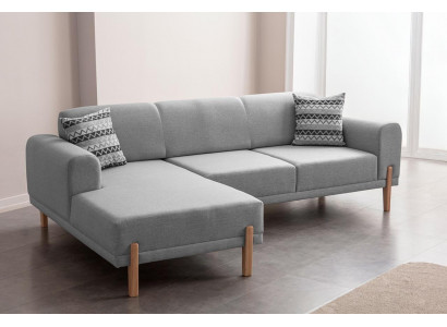 Stilvolles Ecksofa mit weicher Polsterung und klaren Linien in Grau