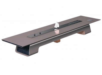 Moderner Schreibtisch in Grau 640x150x78 cm elegantes Design