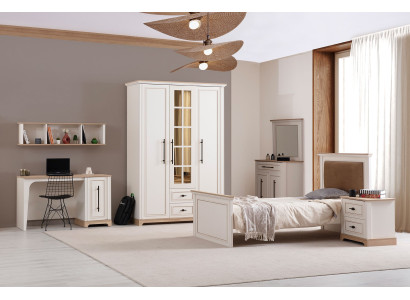 Exklusive Schlafzimmer Garnitur Luxus Bett Nachttisch Kleiderschrank
