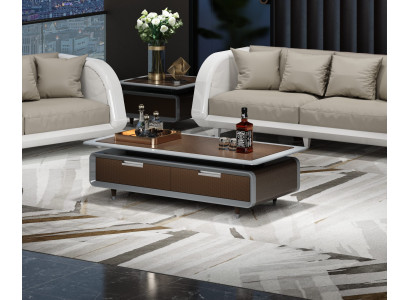 Stilvoller Couchtisch aus Holz in elegantem Braunton
