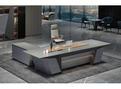 Moderner Schreibtisch in Grau – perfekt für Büro oder Homeoffice