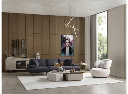 Textil Wohnzimmer Set 3-Sitzer-Sofa Sessel Beistelltisch Couchtisch Sofagarnitur