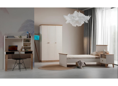 Beige Schlafzimmer Garnitur Robustes Bett Designer Schreibtisch