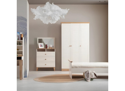 Beige Schlafzimmer Garnitur Designer Kleiderschrank Schminktisch