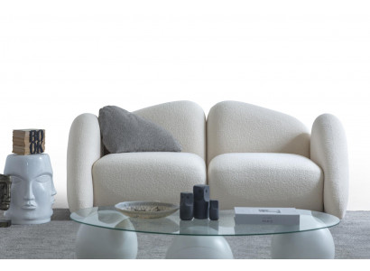 Stilvoller Grauer 3-Sitzer Designer Möbel Wohnzimmer Textilsofa