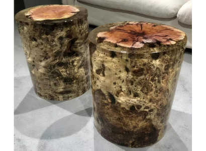 Stilvoller RUnder Beistelltisch Massivholz Tisch Wohnzimmer Möbel