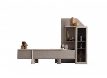 Moderner TV-Ständer mit stilvoller Vitrine für elegantes Wohnen