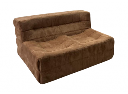 Komprimierbares braunes Sofa aus Stoff Bequemes kompaktes Sofa für zu Hause