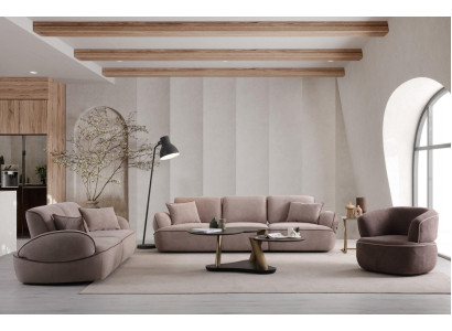 Hochwertige Sitzgarnitur Designer Polstersofas Couchtisch Sessel