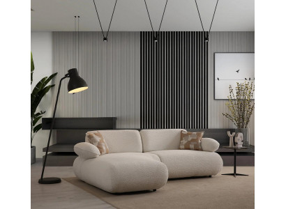 Weißes Ecksofa Designer Wohnzimmer Luxus Textil Couch Stoffsofa