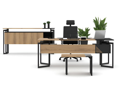 Elegantes Schreibtisch-Set Holz Sideboard Couchtisch Beistelltisch