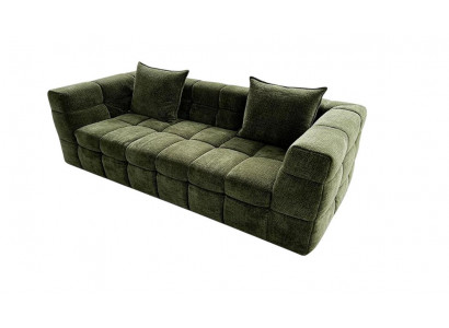 Komprimierbares grünes 3-Sitzer Stoffsofa Großes Sofa für das Wohnzimmer