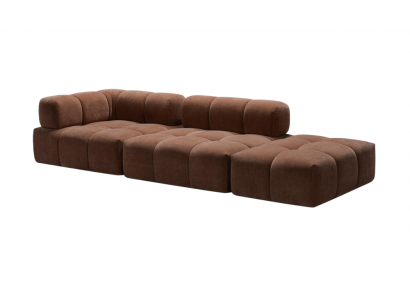 Braunes, komprimierbares Stoffsofa Stilvolles großes Sofa Kompaktes Sofa