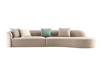 Komprimierbares Sofa Beige Stoff Luxuriöses Sofa für das Wohnzimmer