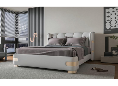 Graunes Schlafzimmer Bett Designer Doppelbett Edelstahlelemente