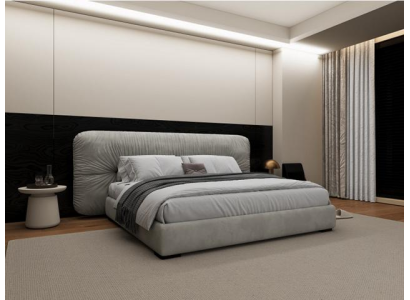 Designer Graues Polsterbett Designer Doppelbett Schlafzimmer Möbel