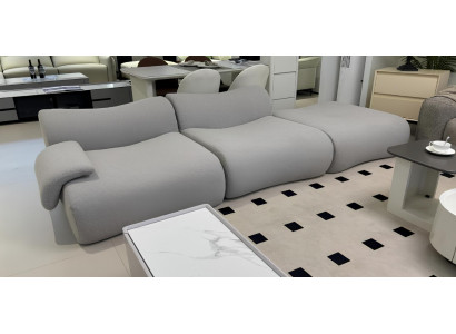Komprimierbares Sofa grau modern Stoff Sofa Luxuriöser weicher Sofa