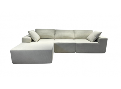 Komprimierbares Ecksofa beige Stoff  Ecksofa Kompaktes Sofa luxuriöser Sofa