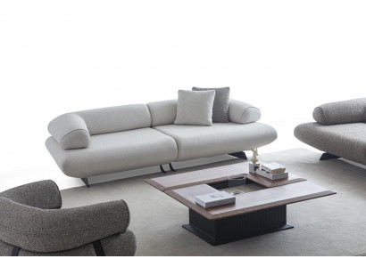 Weiße Wohnzimmer Couch Designer 3-Sitzer Sofa Moderner Couchtisch