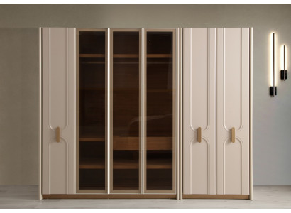 Stilvoller Kleiderschrank Eleganter Beiger Schlafzimmer Schrank