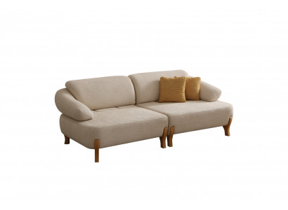 Komfortable Wohnzimmer Möbel Beiger 3-Sitzer Edles Polstersofa
