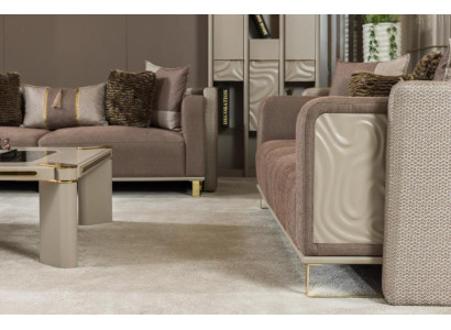 Gemütliches Wohnzimmer-Set (Sofagarnitur 3+3+1+2x Couchtisch+TV-Lowboard).