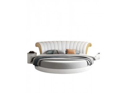 Weißes Polsterbett Stilvolles Schlafzimmer Rundbett Doppelbett