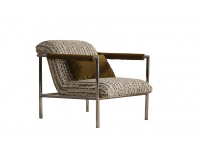 Beiger Polstersessel Designer Wohnzimmer Sitzmöbel Loungesessel