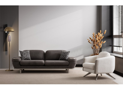 Modernes Wohnzimmer Set Luxuriöses Textilsofa Polstersessel -2tlg