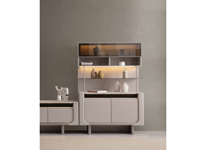 Beiger TV-Seitenschrank Wohnzimmer Vitrile Edle Holzschränke Konsole