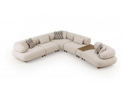 Stilvolles Ecksofa Designer Stoffsofa Luxus Wohnzimmer Möbel