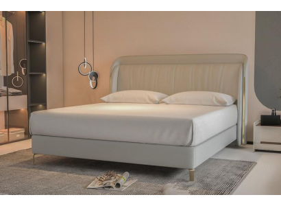 Elegantes Beiges Textilbett Stilvolle Schlafzimmer Betten Edle Möbel