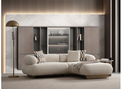 Luxuriöses Beiges Wohnzimmer Sofa Designer Sitzmöbel Stoffsofa