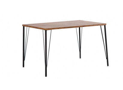 Brauner rechteckiger Tisch mit schwarzen Beinen Designer Möbel