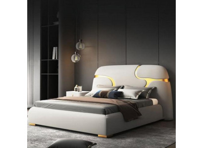 Luxuriöses Weißes Schlafbett Designer Metallbett Schlafzimmer Betten