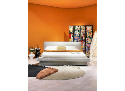 Weißes Textilbett Schlafzimmer Möbel Designer Funktionsbetten
