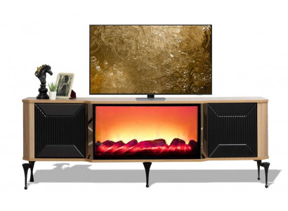 Luxuriöser TV-Schrank Lowboard Wohnzimmer Holz TV-Lowschrank