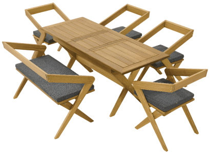 Modernes 6-teiliges Esszimmer-Set – Esstisch + 5 Stühle für Ihr Zuhause