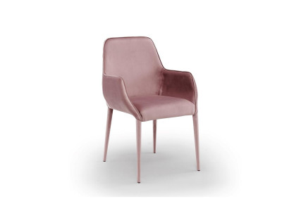 Eleganter Rosa Armlehnenstuhl Designer Esszimmer Polsterstühle