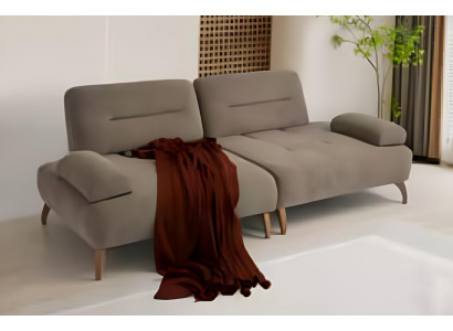 Stilvoller Brauner Dreisitzer Wohnzimmer Polstercouchen 3-Sitzer