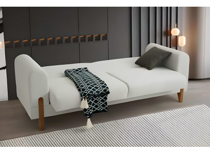 Weißes Wohnzimmer Polstersofa Designer Textilcouch Moderner 3-Sitzer