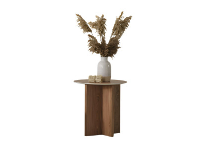 Eleganter Beistelltisch aus Holz mit runder Tischplatte Hochwertig Möbel