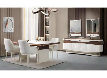 Esszimmer Set 10 tlg mit Esstisch, Sideboard, TV-Ständer und Vitrine