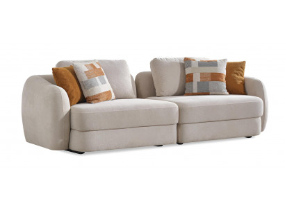 Weiße 3-Sitzer Couch mit Kissen Modern und Bequem Hochwertig Möbel luxuriöse